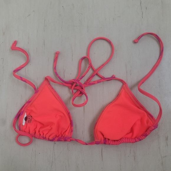 ROXY SWIM - Bright Red String Tie Up Bikini Top NWOT - Picture 3 of 4